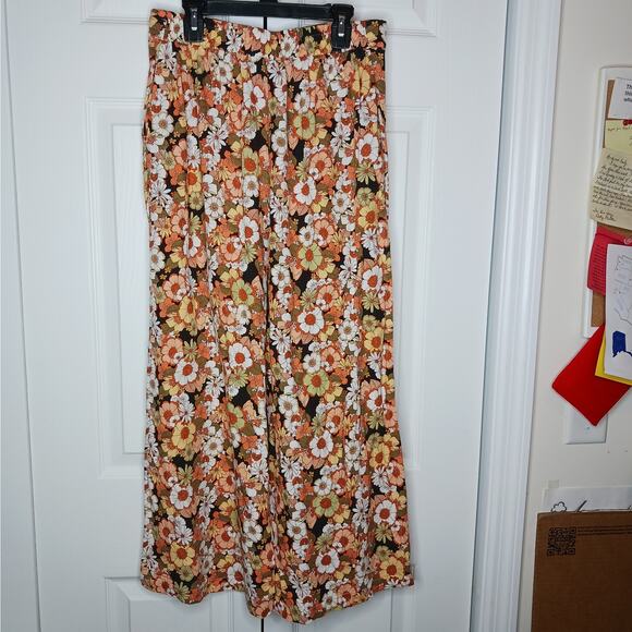 Haver & Blair London Floral Cropped Wide Leg Pants with Pockets Sz S - Picture 7 of 7